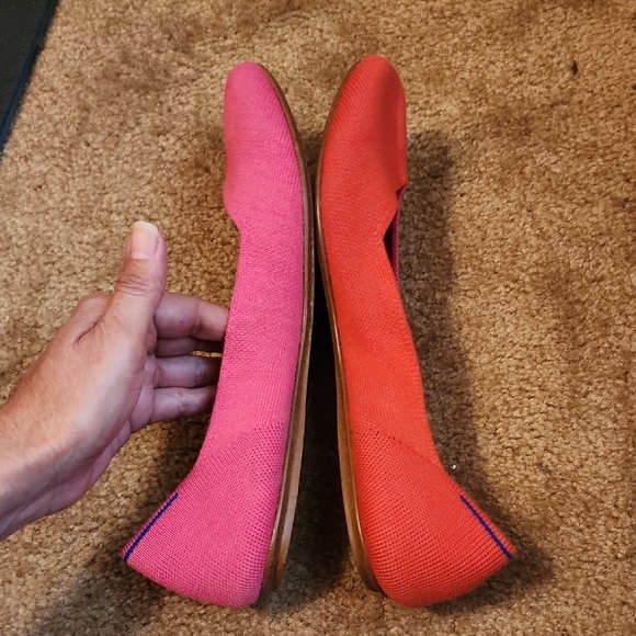 Rothy's X Marta Ferri Flats Flame Azalea Colorblock Especial Edition Retired - Picture 9 of 15
